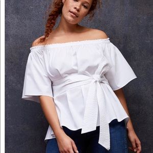 Lane Bryant Glamour X Belted Off Shoulder Top
